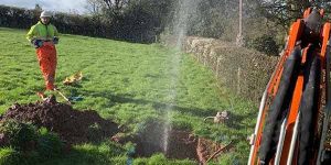 mains water leak in a fied